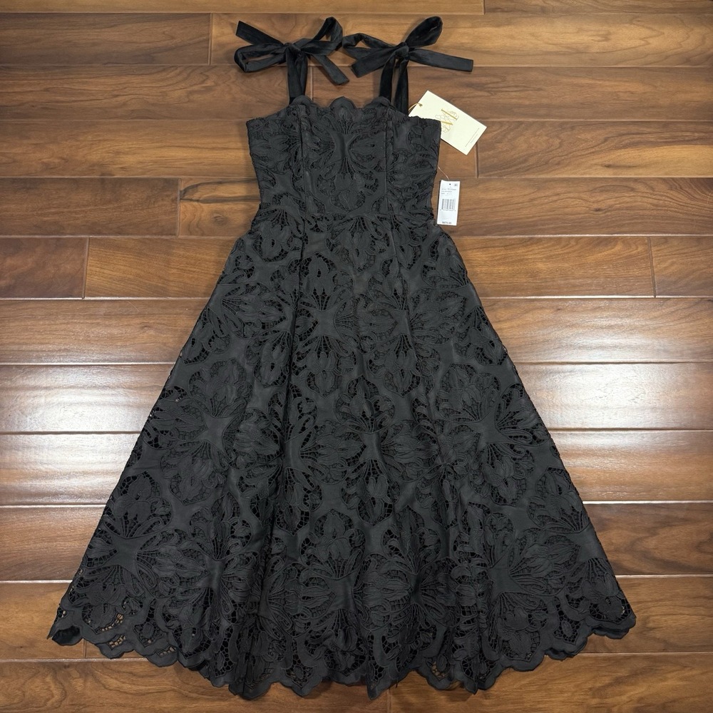 Mestiza New‎ York Women's Size 4 Black Lace Sleeveless Cataleya Midi Dress